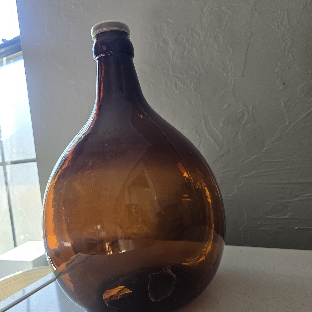 Italian Demijohn Ambre Yellow Good Condition